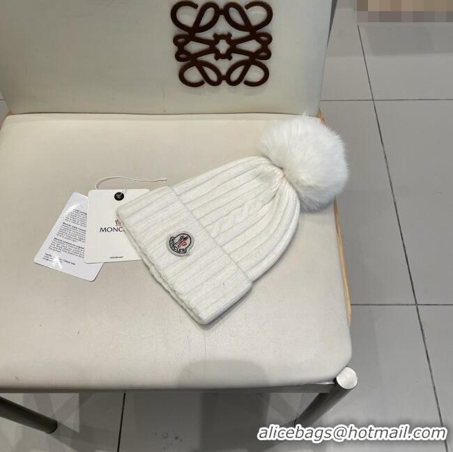 Well Crafted Moncler Wool Hat M103008 White 2025