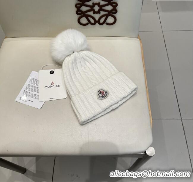 Well Crafted Moncler Wool Hat M103008 White 2025