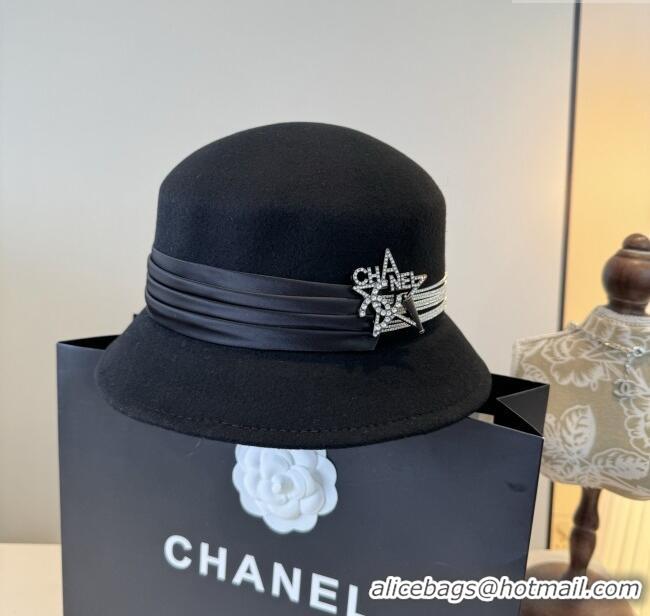 Super Quality Chanel Wool Hat CH103015 Black 2025