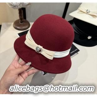 Super Quality Chanel Wool Hat CH103017 Deep Red 2025
