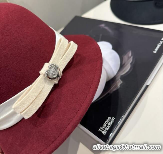 Super Quality Chanel Wool Hat CH103017 Deep Red 2025