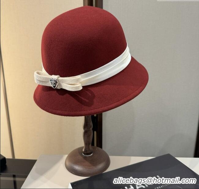 Super Quality Chanel Wool Hat CH103017 Deep Red 2025