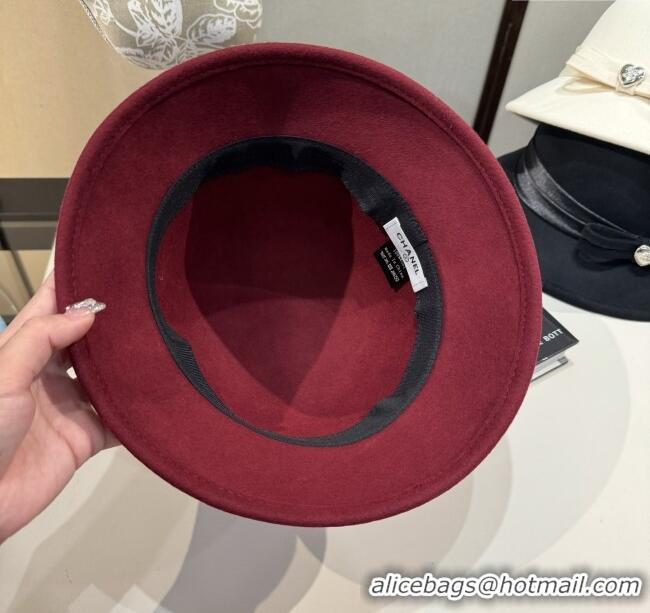 Super Quality Chanel Wool Hat CH103017 Deep Red 2025
