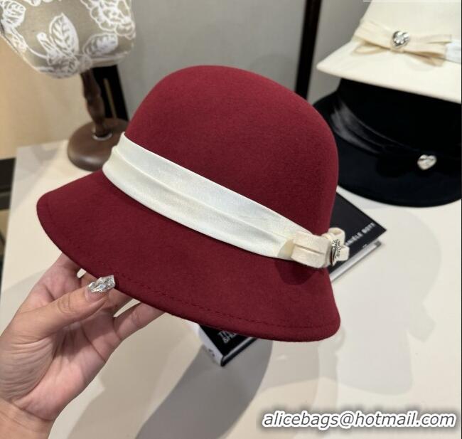 Super Quality Chanel Wool Hat CH103017 Deep Red 2025
