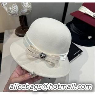 Luxury Discount Chanel Wool Hat CH103019 White 2025