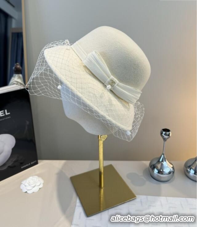 Top Quality Chanel Wool Hat CH103020 White 2025