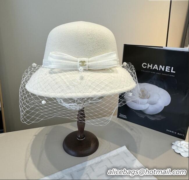 Top Quality Chanel Wool Hat CH103020 White 2025