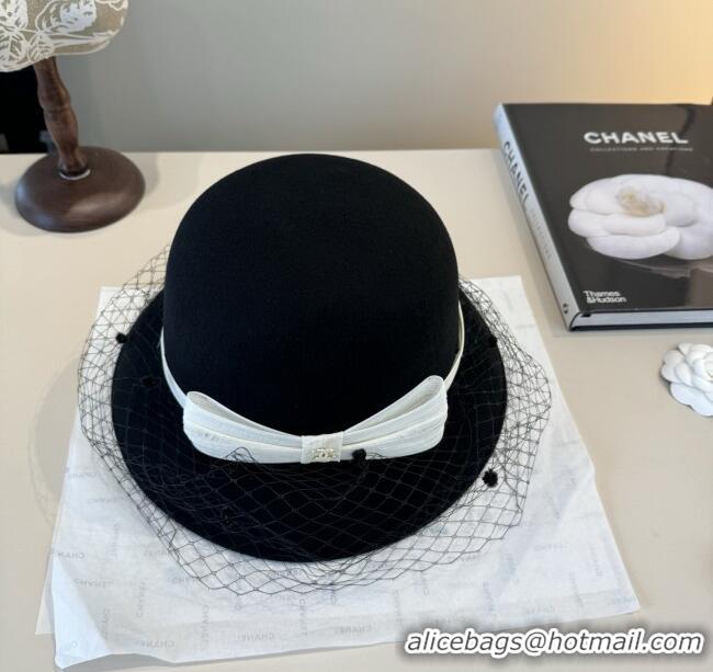 Well Crafted Chanel Wool Hat CH103021 Black 2025