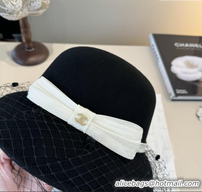Well Crafted Chanel Wool Hat CH103021 Black 2025