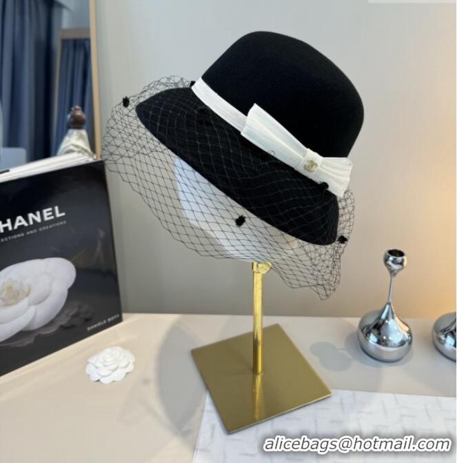 Well Crafted Chanel Wool Hat CH103021 Black 2025