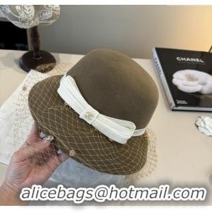 Luxury Discount Chanel Wool Hat CH103022 Brown 2025