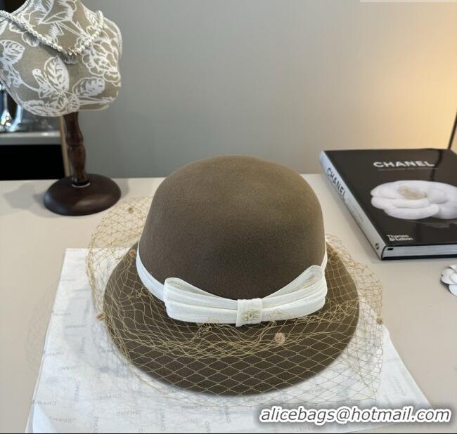 Luxury Discount Chanel Wool Hat CH103022 Brown 2025