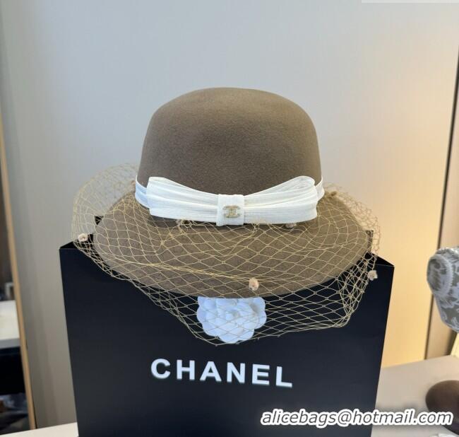 Luxury Discount Chanel Wool Hat CH103022 Brown 2025