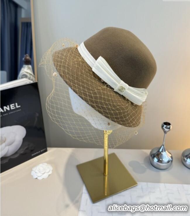 Luxury Discount Chanel Wool Hat CH103022 Brown 2025
