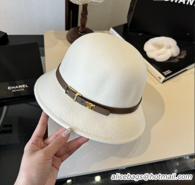 Best Quality Celine Wool Hat C103012 White 2025