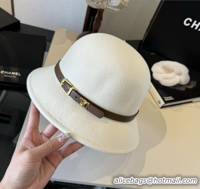 Best Quality Celine Wool Hat C103012 White 2025