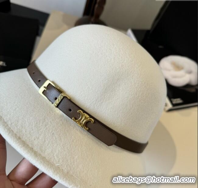 Best Quality Celine Wool Hat C103012 White 2025