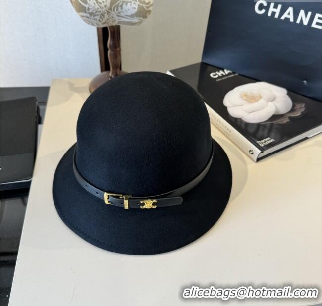 Luxury Discount Celine Wool Hat C103014 Black 2025