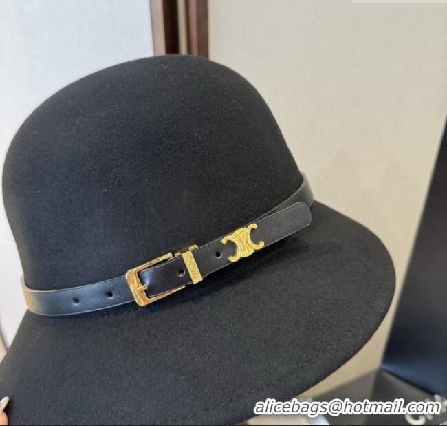 Luxury Discount Celine Wool Hat C103014 Black 2025