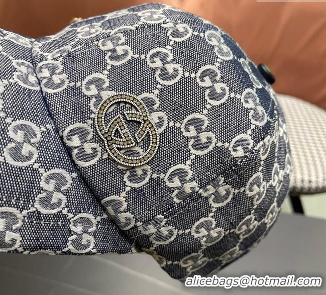 Buy Fashionable Gucci GG Canvas Baseball Hat with Strass GG111103 Dark Blue 2025