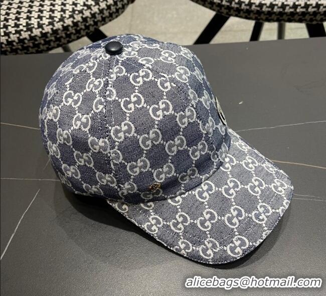 Buy Fashionable Gucci GG Canvas Baseball Hat with Strass GG111103 Dark Blue 2025