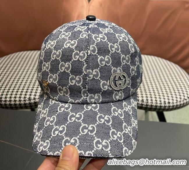 Buy Fashionable Gucci GG Canvas Baseball Hat with Strass GG111103 Dark Blue 2025