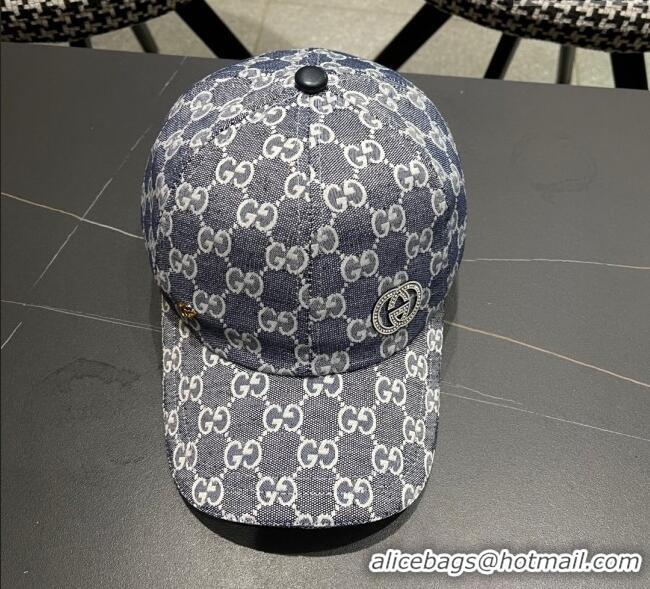 Buy Fashionable Gucci GG Canvas Baseball Hat with Strass GG111103 Dark Blue 2025