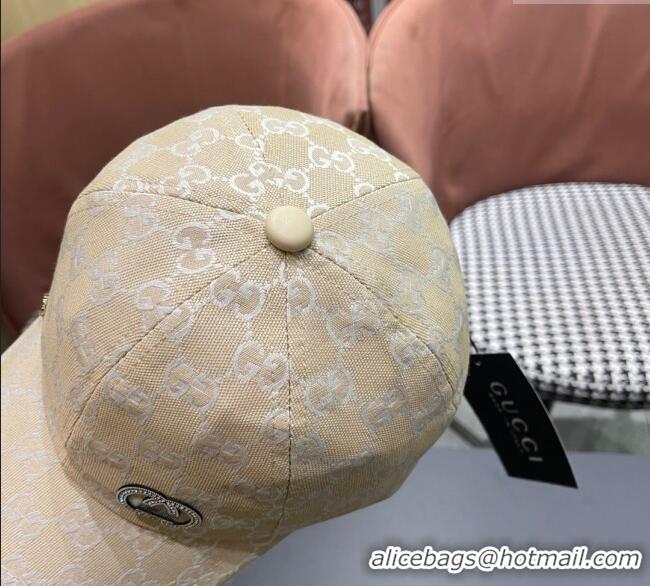 Good Product Gucci GG Canvas Baseball Hat with Strass GG111103 Beige 2025