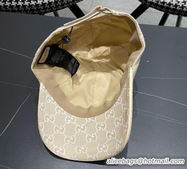 Good Product Gucci GG Canvas Baseball Hat with Strass GG111103 Beige 2025