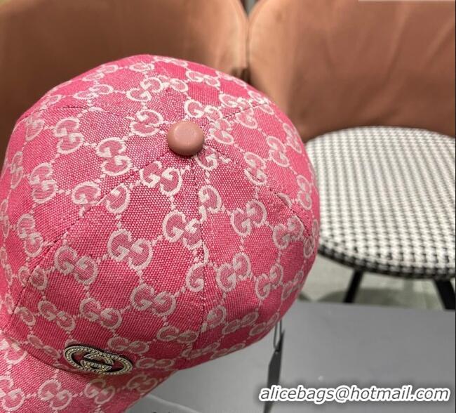 Famous Brand Gucci GG Canvas Baseball Hat with Strass GG111103 Pink 2025