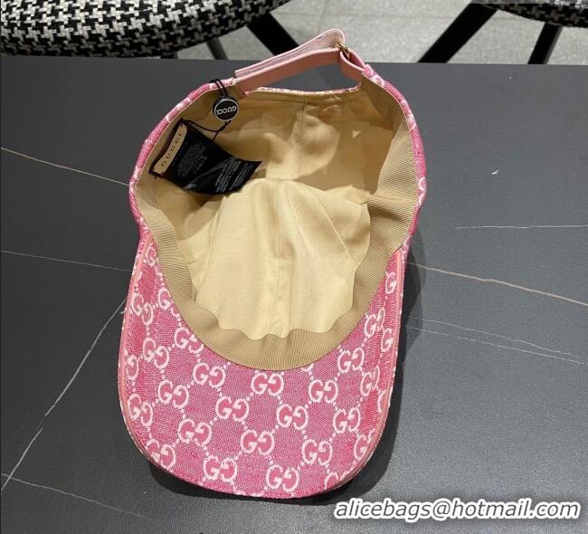 Famous Brand Gucci GG Canvas Baseball Hat with Strass GG111103 Pink 2025