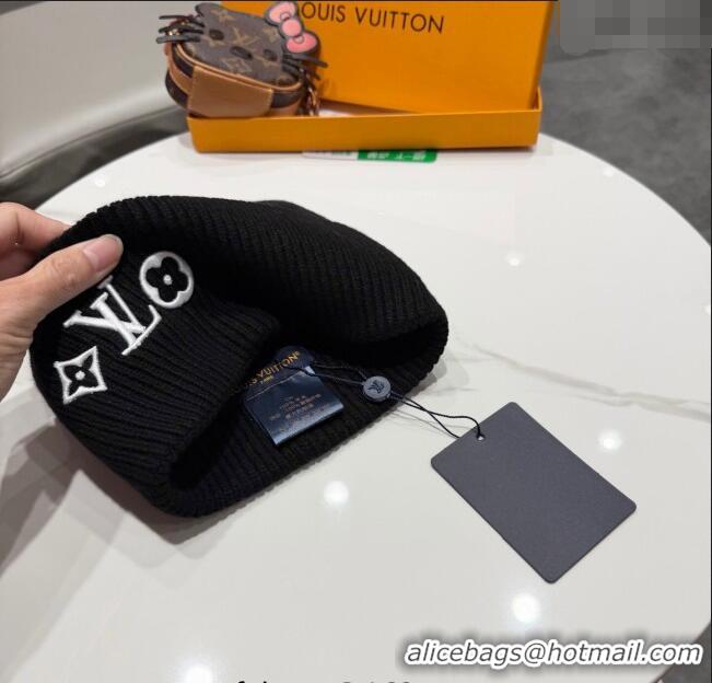 Luxury Cheap Louis Vuitton Knit Hat LV111101 Black 2025