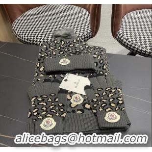 Inexpensive Moncler Wool Hat & Gloves & Scarf M103026 Deep Grey 2025