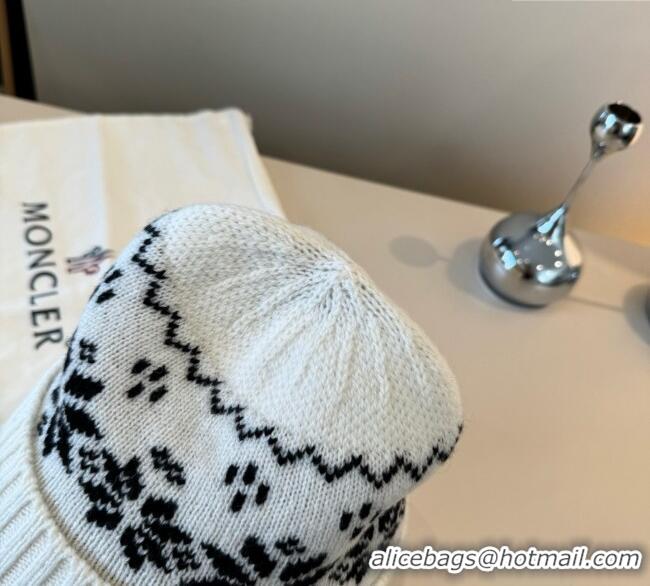 Good Looking Moncler Knit Hat ML111102 White 2025