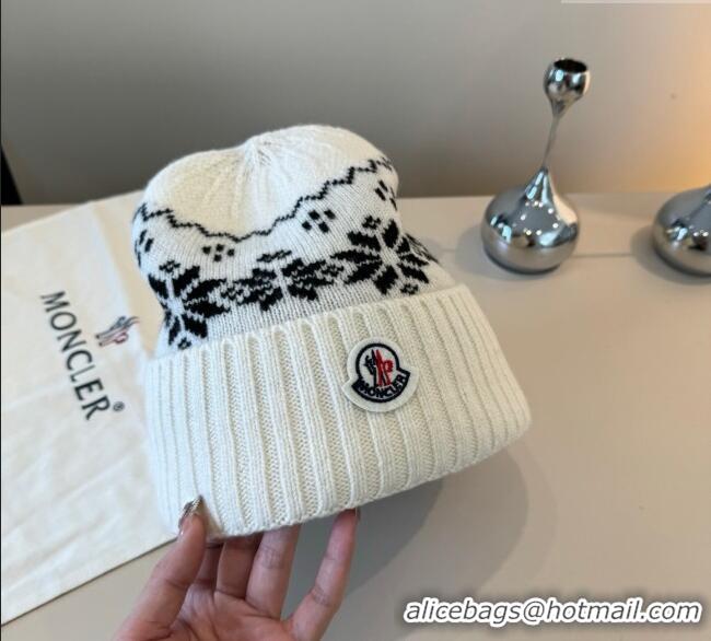 Good Looking Moncler Knit Hat ML111102 White 2025