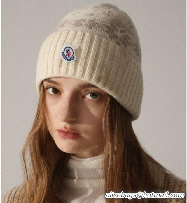 Luxury Cheap Moncler Knit Hat ML111102 Light Beige 2025