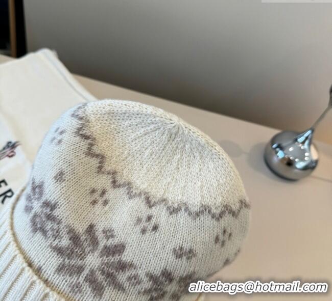 Luxury Cheap Moncler Knit Hat ML111102 Light Beige 2025