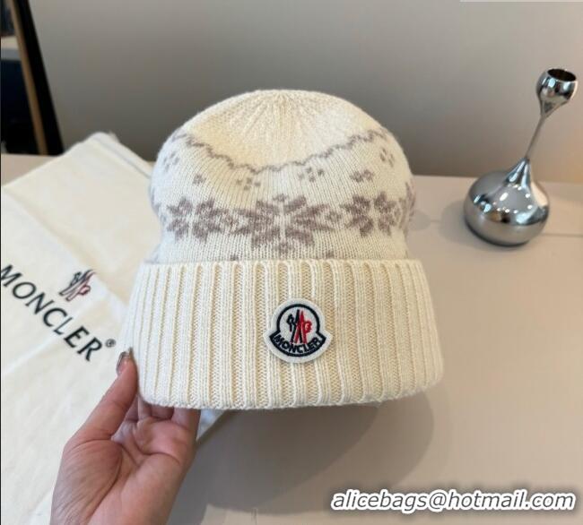 Luxury Cheap Moncler Knit Hat ML111102 Light Beige 2025