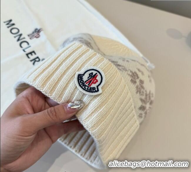 Luxury Cheap Moncler Knit Hat ML111102 Light Beige 2025