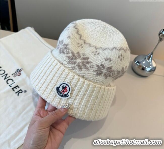 Luxury Cheap Moncler Knit Hat ML111102 Light Beige 2025