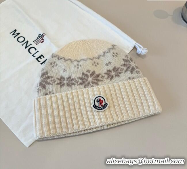 Luxury Cheap Moncler Knit Hat ML111102 Light Beige 2025