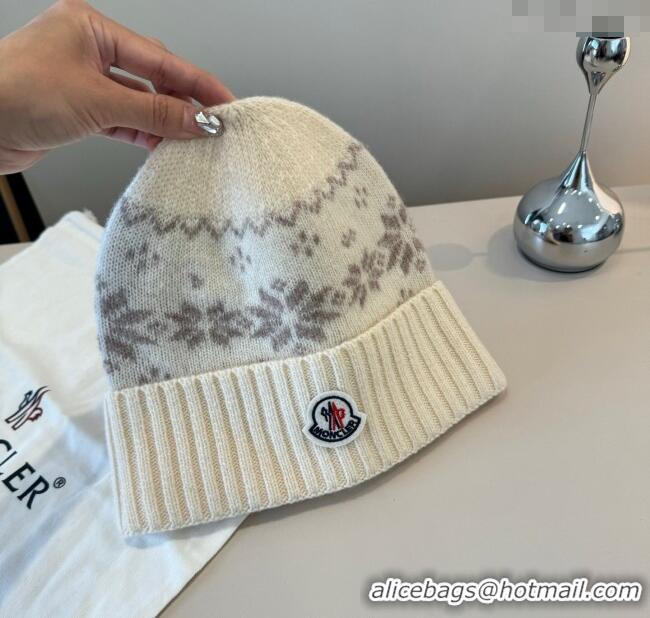 Luxury Cheap Moncler Knit Hat ML111102 Light Beige 2025