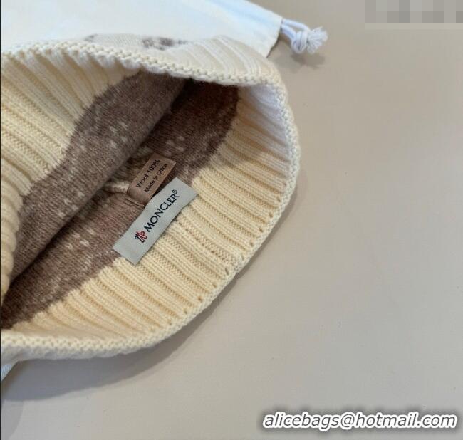 Luxury Cheap Moncler Knit Hat ML111102 Light Beige 2025