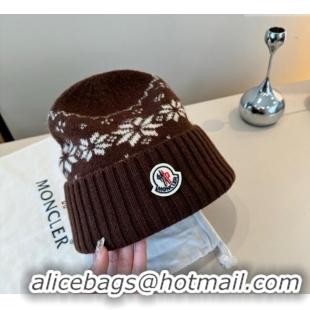 Original Cheap Moncler Knit Hat ML111102 Brown 2025