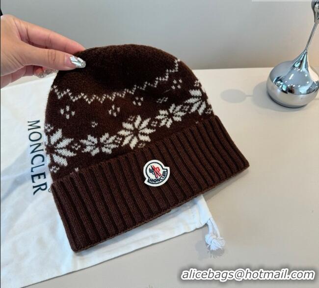 Original Cheap Moncler Knit Hat ML111102 Brown 2025