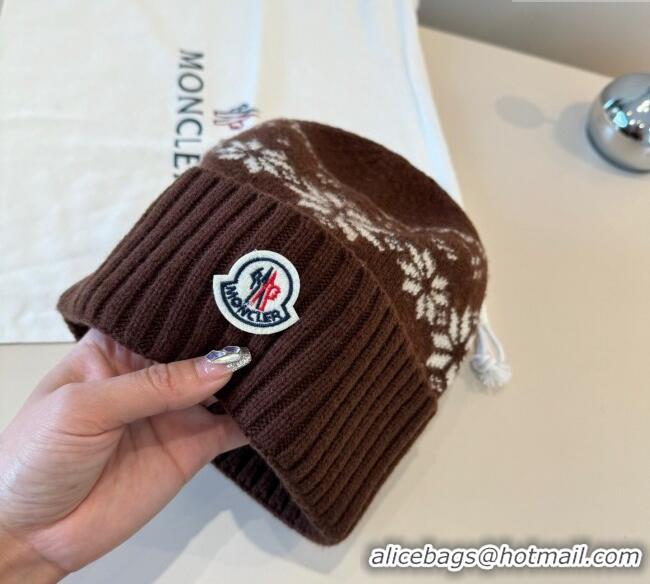 Original Cheap Moncler Knit Hat ML111102 Brown 2025