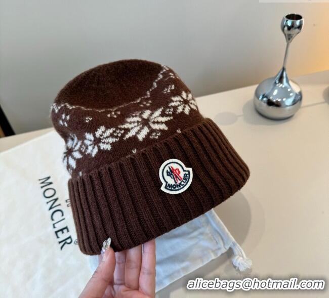 Original Cheap Moncler Knit Hat ML111102 Brown 2025