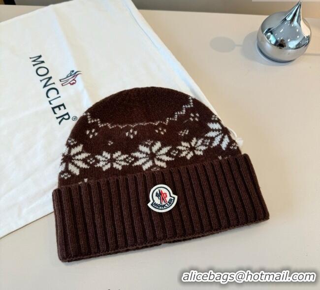 Original Cheap Moncler Knit Hat ML111102 Brown 2025