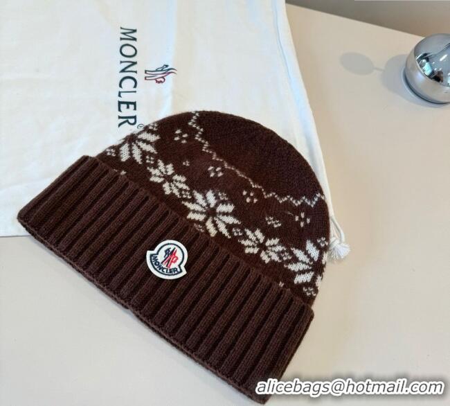 Original Cheap Moncler Knit Hat ML111102 Brown 2025