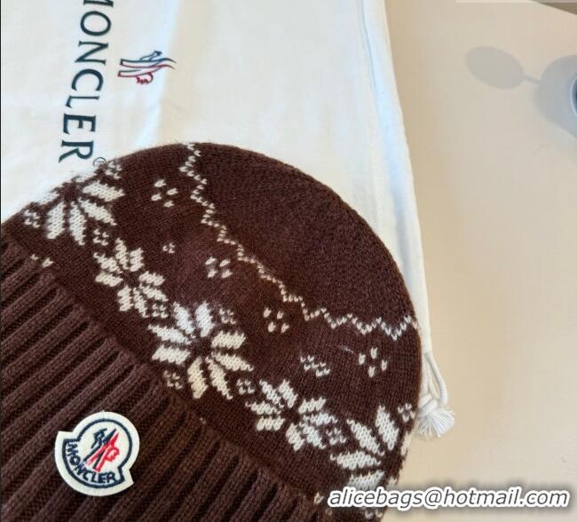 Original Cheap Moncler Knit Hat ML111102 Brown 2025